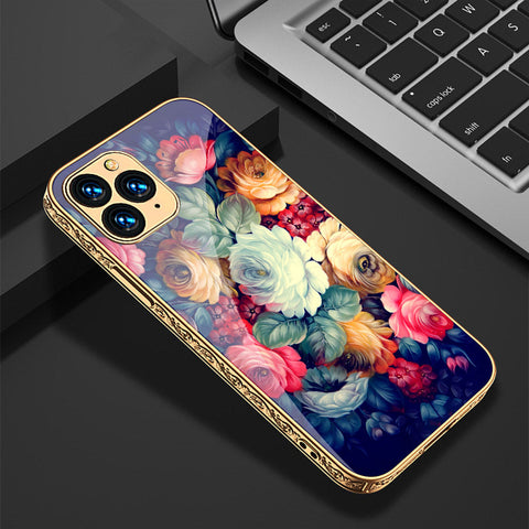 iPhone 13 Pro Cover - Floral Series 2 - Premium Electroplated Shutterproof Case Soft Silicon Borders Case