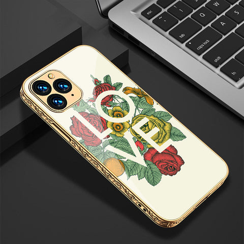 iPhone 13 Pro Cover - Floral Series 2 - Premium Electroplated Shutterproof Case Soft Silicon Borders Case