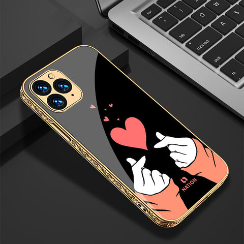 iPhone 13 Pro Max Cover - Onation Heart Series - Premium Electroplated Shutterproof Case Soft Silicon Borders Case
