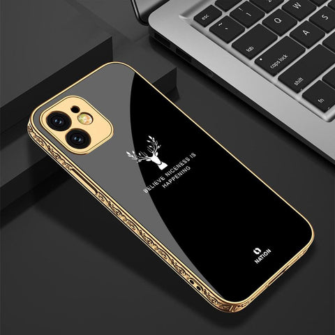 iPhone 12 Cover - Nice Series - D41 - HQ Ultra Shine Premium Infinity Glass Soft Silicon Borders Case ( Fast Delivery )