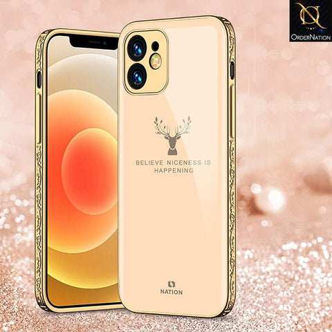 iPhone 12 Pro Cover - Nice Series - D26 - HQ Ultra Shine Premium Infinity Glass Soft Silicon Borders Case ( Fast Delivery )