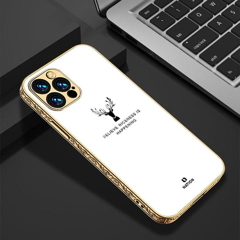 iPhone 13 Pro Cover - Nice Series - D282 - HQ Ultra Shine Premium Infinity Glass Soft Silicon Borders Case ( Fast Delivery )
