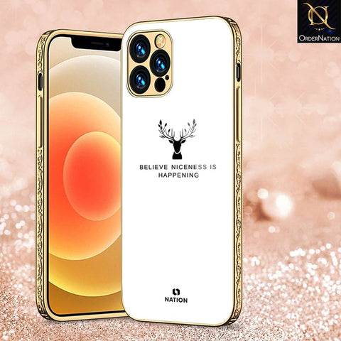 iPhone 13 Pro Cover - Nice Series - D282 - HQ Ultra Shine Premium Infinity Glass Soft Silicon Borders Case ( Fast Delivery )