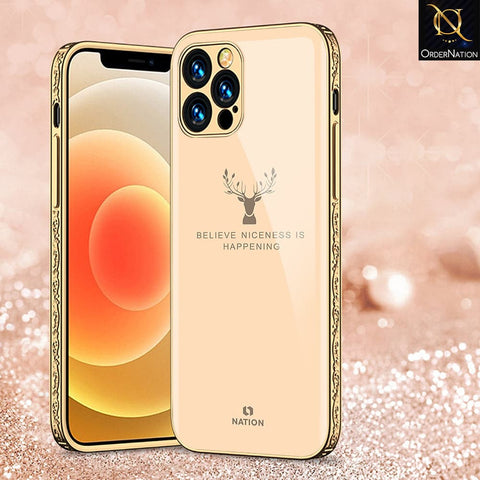 iPhone 13 Pro Cover - Nice Series - D282 - HQ Ultra Shine Premium Infinity Glass Soft Silicon Borders Case ( Fast Delivery )