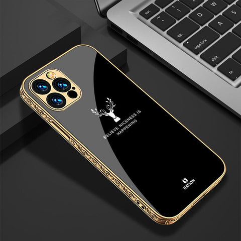 iPhone 13 Pro Cover - Nice Series - D282 - HQ Ultra Shine Premium Infinity Glass Soft Silicon Borders Case ( Fast Delivery )