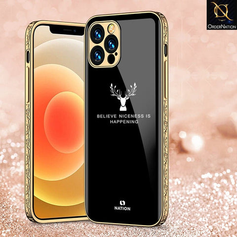 iPhone 13 Pro Cover - Nice Series - D282 - HQ Ultra Shine Premium Infinity Glass Soft Silicon Borders Case ( Fast Delivery )