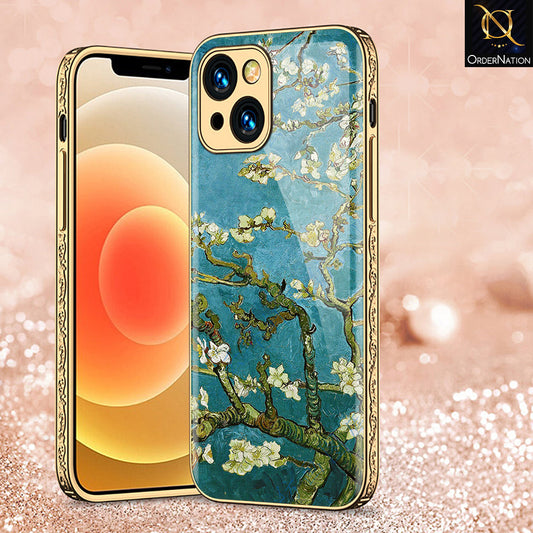 iPhone 15 Plus Cover - Floral Series 2 - Premium Electroplated Shutterproof Case Soft Silicon Borders Case