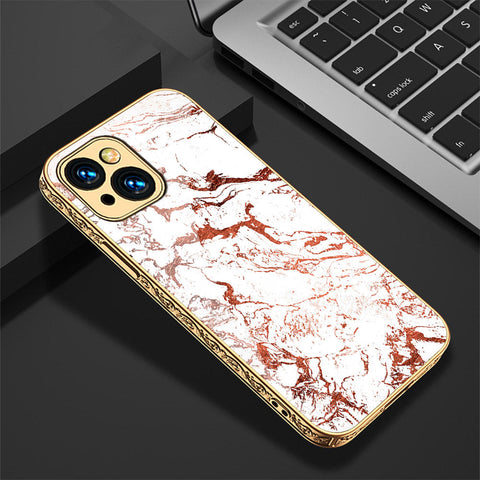 iPhone 15 Cover - White Marble Series 2 - Premium Electroplated Shutterproof Case Soft Silicon Borders Case