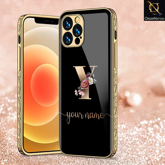 iPhone 15 Pro Cover - Personalized Alphabet Series - Premium Electroplated Shutterproof Case Soft Silicon Borders Case
