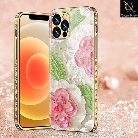 iPhone 15 Pro Cover - Floral Series - Premium Electroplated Shutterproof Case Soft Silicon Borders Case