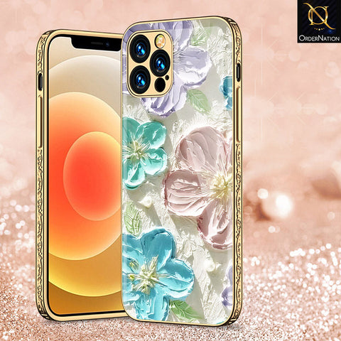 iPhone 15 Pro Cover - Floral Series - Premium Electroplated Shutterproof Case Soft Silicon Borders Case