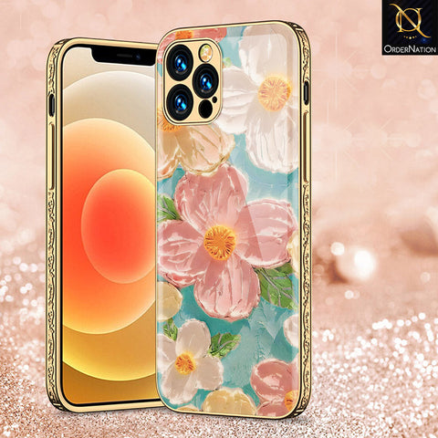iPhone 15 Pro Cover - Floral Series - Premium Electroplated Shutterproof Case Soft Silicon Borders Case