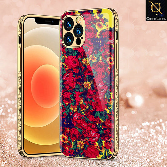 iPhone 15 Pro Cover - Floral Series - Premium Electroplated Shutterproof Case Soft Silicon Borders Case