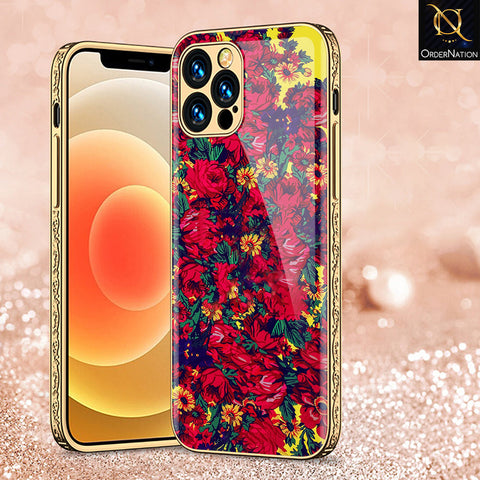 iPhone 14 Pro Max Cover - Floral Series - Premium Electroplated Shutterproof Case Soft Silicon Borders Case