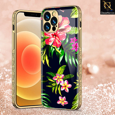 iPhone 15 Pro Cover - Floral Series - Premium Electroplated Shutterproof Case Soft Silicon Borders Case