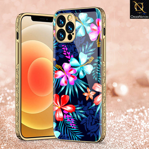 iPhone 15 Pro Cover - Floral Series - Premium Electroplated Shutterproof Case Soft Silicon Borders Case