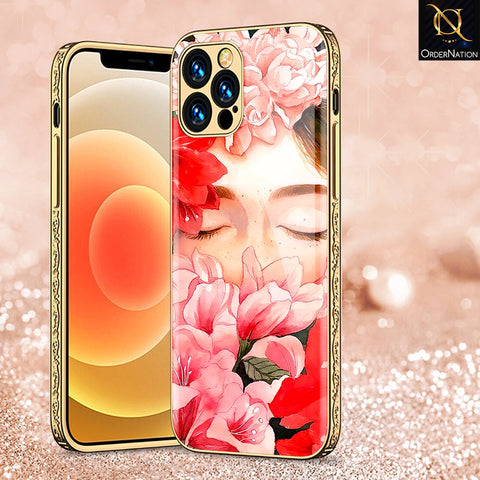 iPhone 14 Pro Max Cover - Floral Series - Premium Electroplated Shutterproof Case Soft Silicon Borders Case