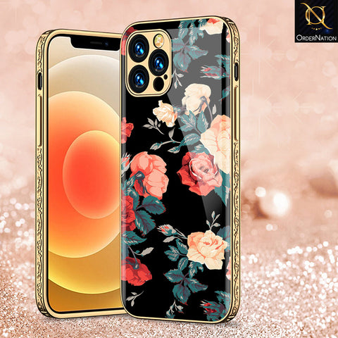 iPhone 14 Pro Max Cover - Floral Series 2 - Premium Electroplated Shutterproof Case Soft Silicon Borders Case