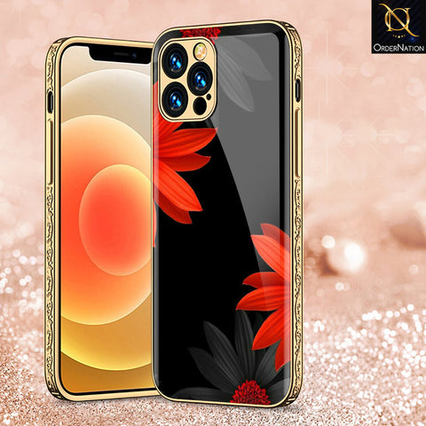 iPhone 14 Pro Max Cover - Floral Series 2 - Premium Electroplated Shutterproof Case Soft Silicon Borders Case