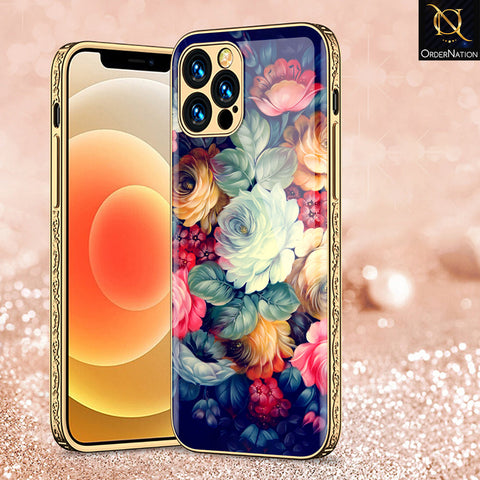 iPhone 14 Pro Max Cover - Floral Series 2 - Premium Electroplated Shutterproof Case Soft Silicon Borders Case