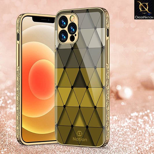 iPhone 14 Pro Max Cover - Onation Pyramid Series - Premium Electroplated Shutterproof Case Soft Silicon Borders Case