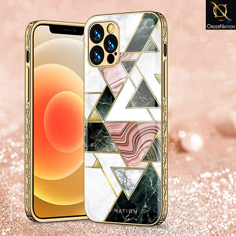 iPhone 14 Pro Max Cover - O'Nation Shades of Marble Series - Premium Electroplated Shutterproof Case Soft Silicon Borders Case