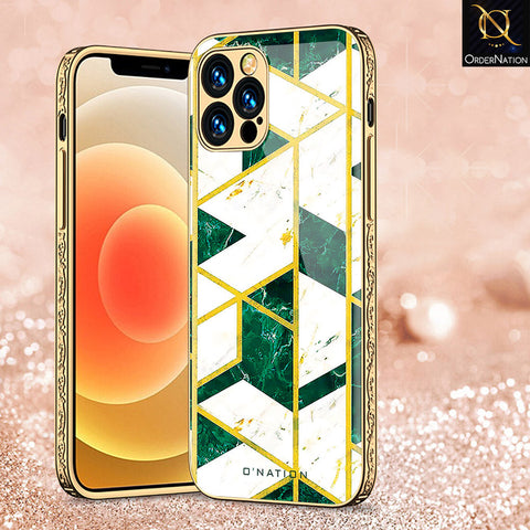 iPhone 14 Pro Max Cover - O'Nation Shades of Marble Series - Premium Electroplated Shutterproof Case Soft Silicon Borders Case