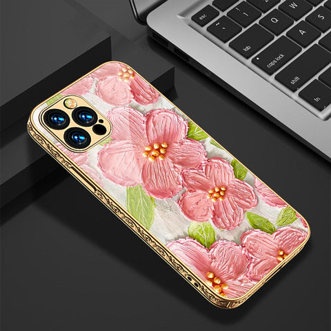 iPhone 15 Pro Cover - Floral Series - Premium Electroplated Shutterproof Case Soft Silicon Borders Case