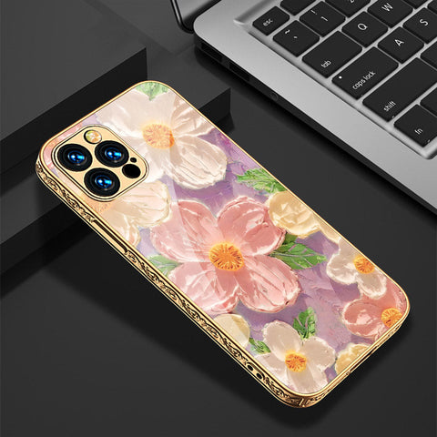 iPhone 15 Pro Cover - Floral Series - Premium Electroplated Shutterproof Case Soft Silicon Borders Case
