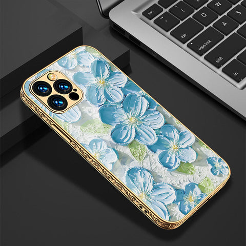 iPhone 15 Pro Cover - Floral Series - Premium Electroplated Shutterproof Case Soft Silicon Borders Case