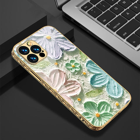 iPhone 15 Pro Cover - Floral Series - Premium Electroplated Shutterproof Case Soft Silicon Borders Case