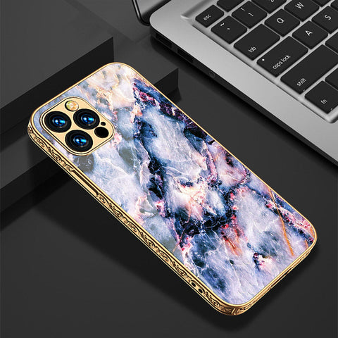iPhone 15 Pro Cover - Colorful Marble Series - Premium Electroplated Shutterproof Case Soft Silicon Borders Case