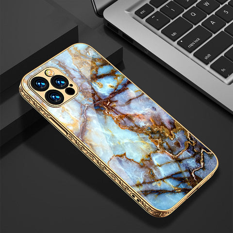 iPhone 15 Pro Cover - Colorful Marble Series - Premium Electroplated Shutterproof Case Soft Silicon Borders Case