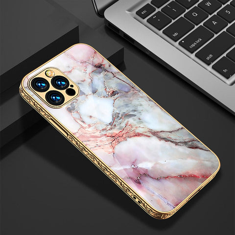 iPhone 15 Pro Cover - Colorful Marble Series - Premium Electroplated Shutterproof Case Soft Silicon Borders Case