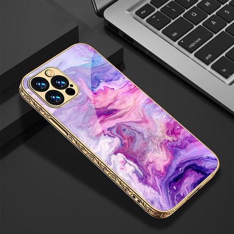 iPhone 15 Pro Cover - Colorful Marble Series - Premium Electroplated Shutterproof Case Soft Silicon Borders Case