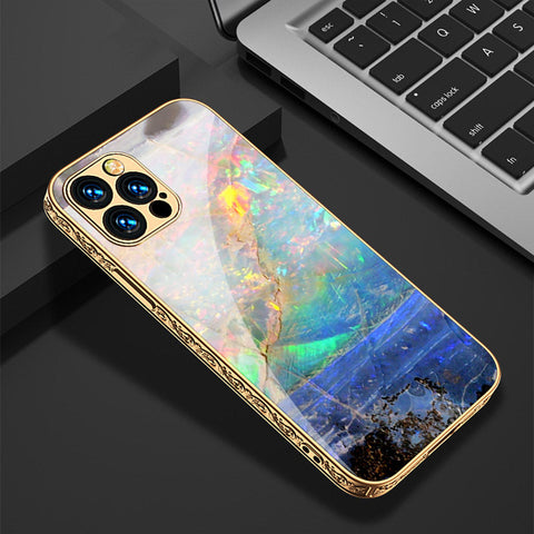 iPhone 15 Pro Cover - Colorful Marble Series - Premium Electroplated Shutterproof Case Soft Silicon Borders Case