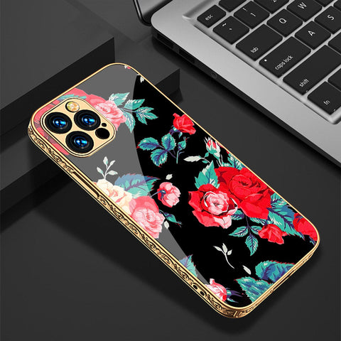 iPhone 15 Pro Cover - Floral Series - Premium Electroplated Shutterproof Case Soft Silicon Borders Case
