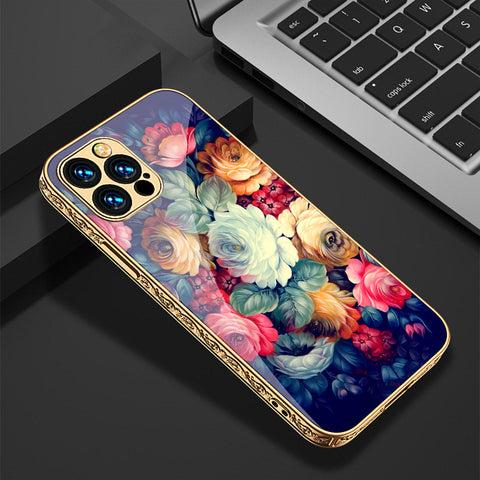 iPhone 15 Pro Max Cover - Floral Series 2 - Premium Electroplated Shutterproof Case Soft Silicon Borders Case