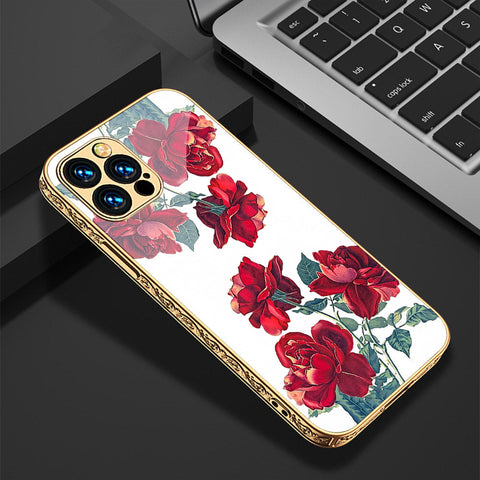 iPhone 15 Pro Max Cover - Floral Series 2 - Premium Electroplated Shutterproof Case Soft Silicon Borders Case