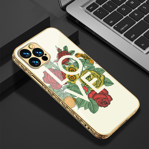 iPhone 15 Pro Max Cover - Floral Series 2 - Premium Electroplated Shutterproof Case Soft Silicon Borders Case