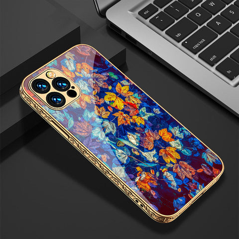 iPhone 14 Pro Max Cover - Floral Series 2 - Premium Electroplated Shutterproof Case Soft Silicon Borders Case