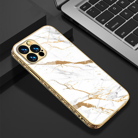 iPhone 14 Pro Max Cover - Mystic Marble Series - Premium Electroplated Shutterproof Case Soft Silicon Borders Case