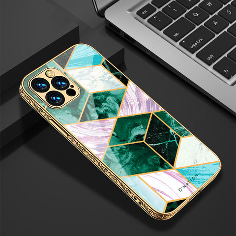 iPhone 14 Pro Max Cover - O'Nation Shades of Marble Series - Premium Electroplated Shutterproof Case Soft Silicon Borders Case