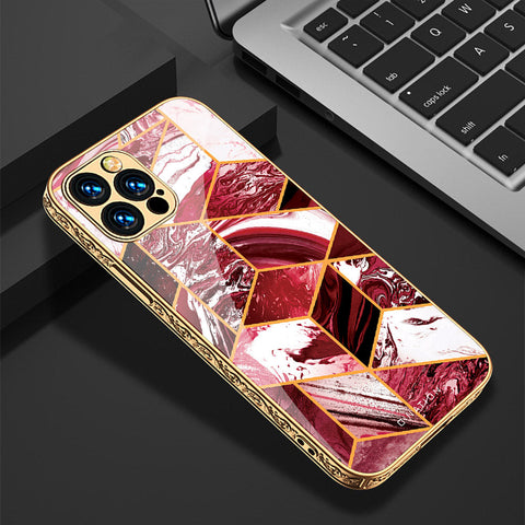 iPhone 14 Pro Max Cover - O'Nation Shades of Marble Series - Premium Electroplated Shutterproof Case Soft Silicon Borders Case