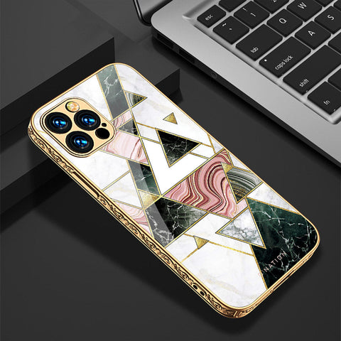iPhone 14 Pro Max Cover - O'Nation Shades of Marble Series - Premium Electroplated Shutterproof Case Soft Silicon Borders Case