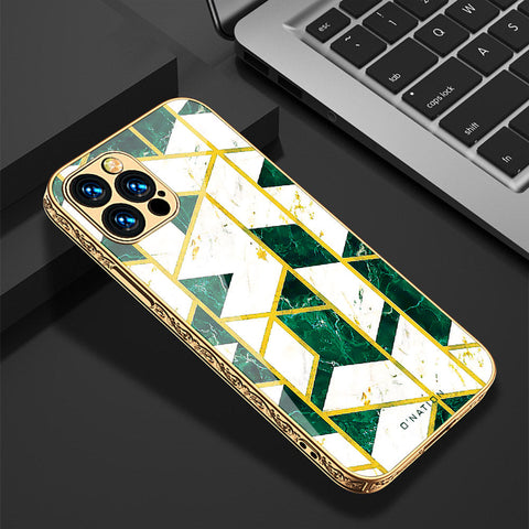 iPhone 14 Pro Max Cover - O'Nation Shades of Marble Series - Premium Electroplated Shutterproof Case Soft Silicon Borders Case