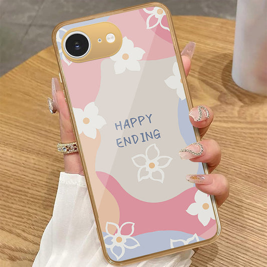 iPhone 16e - Happy Series - HQ Premium Shine Durable Golden Electroplate Case