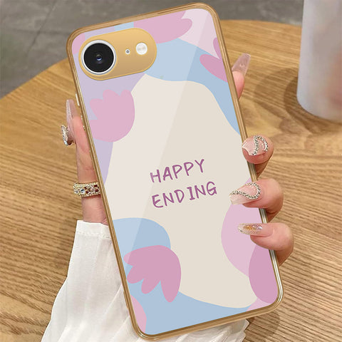 iPhone 16e - Happy Series - HQ Premium Shine Durable Golden Electroplate Case