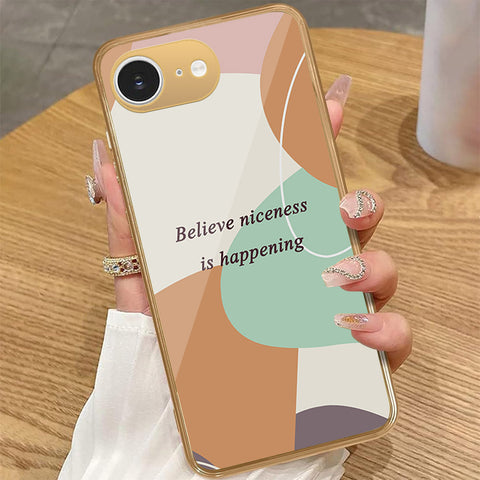 iPhone 16e - Happy Series - HQ Premium Shine Durable Golden Electroplate Case