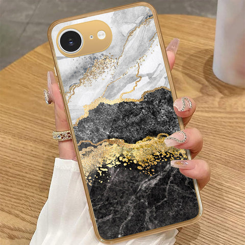 iPhone 16e - Colorful Marble Series - HQ Premium Shine Durable Golden Electroplate Case
